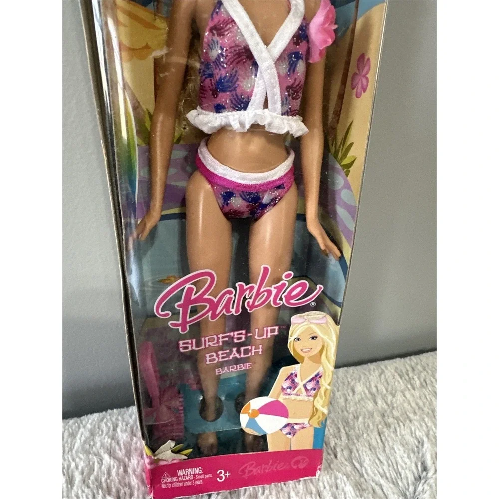 Barbie Surf's-Up Beach Barbie Doll Blonde Swimsuit 2007 Mattel‎ L9544 NEW